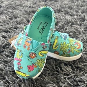 TOMS Toddler Miami Alligators- Aqua Glow In The Dark size 5
